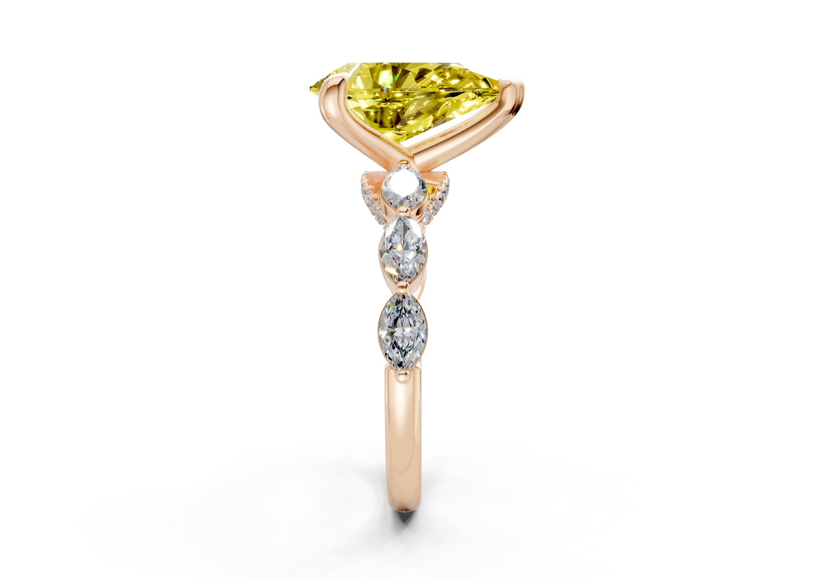 Liana Yellow Diamond Accent Pear Cut 2mm Engagement Ring