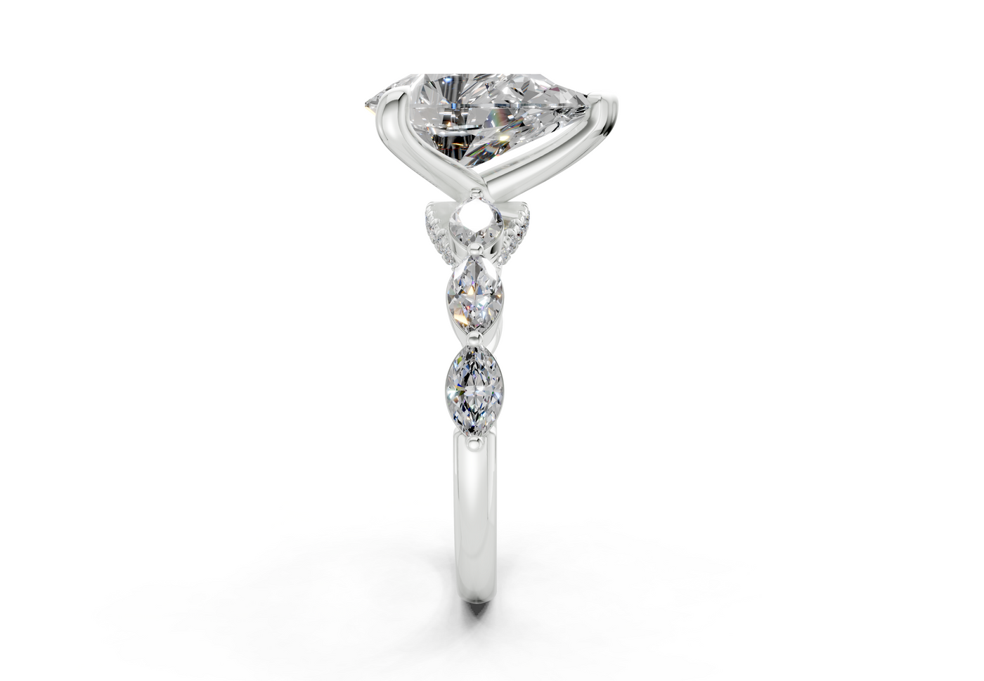 Liana Diamond Accent Pear Cut 2mm Engagement Ring