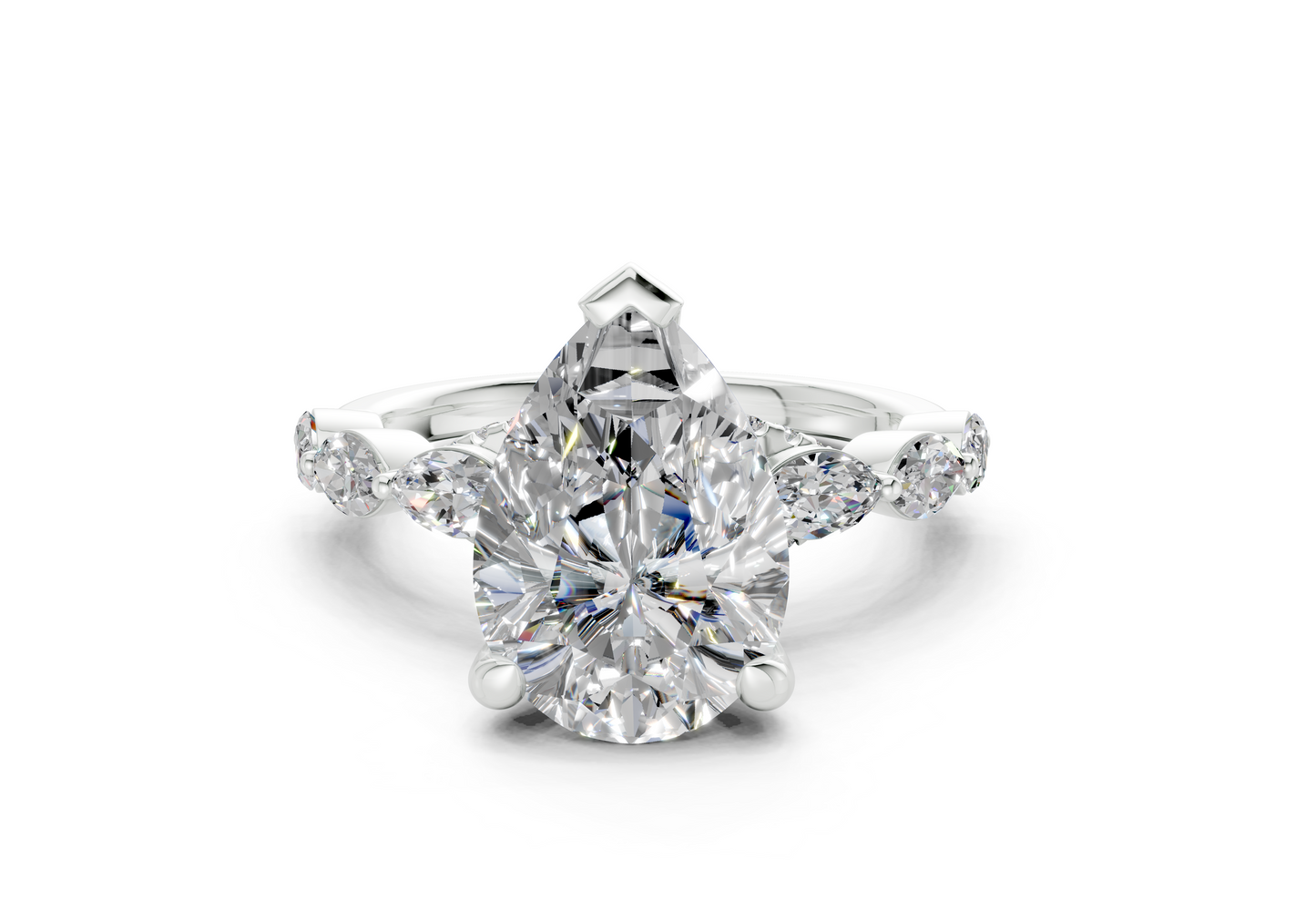 Liana Diamond Accent Pear Cut 2mm Engagement Ring