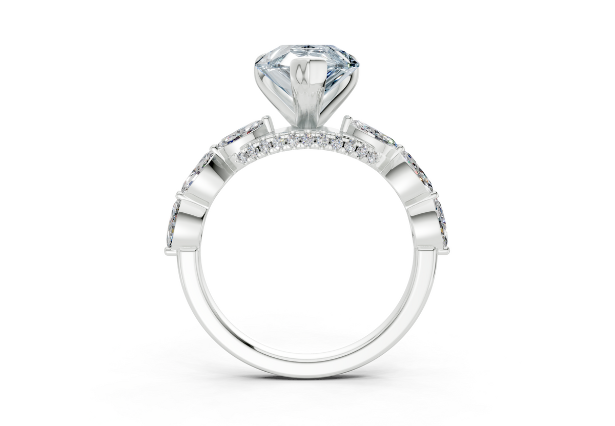 Liana Blue Diamond Accent Pear Cut 2mm Engagement Ring