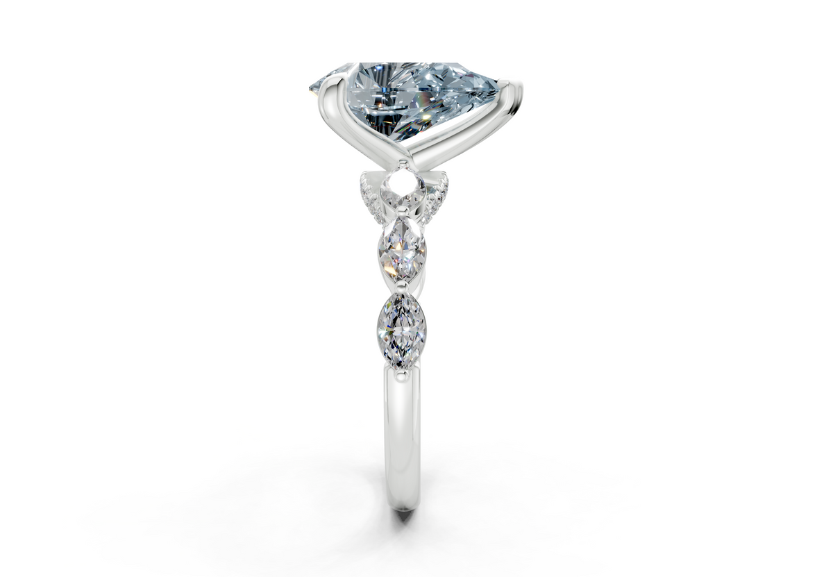 Liana Blue Diamond Accent Pear Cut 2mm Engagement Ring