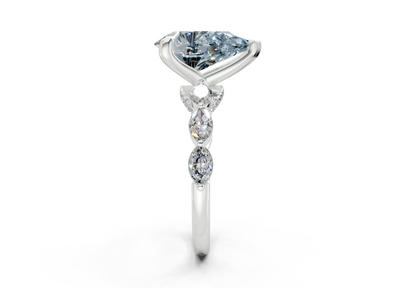 Liana Blue Diamond Accent Pear Cut 2mm Engagement Ring
