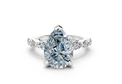 Liana Blue Diamond Accent Pear Cut 2mm Engagement Ring