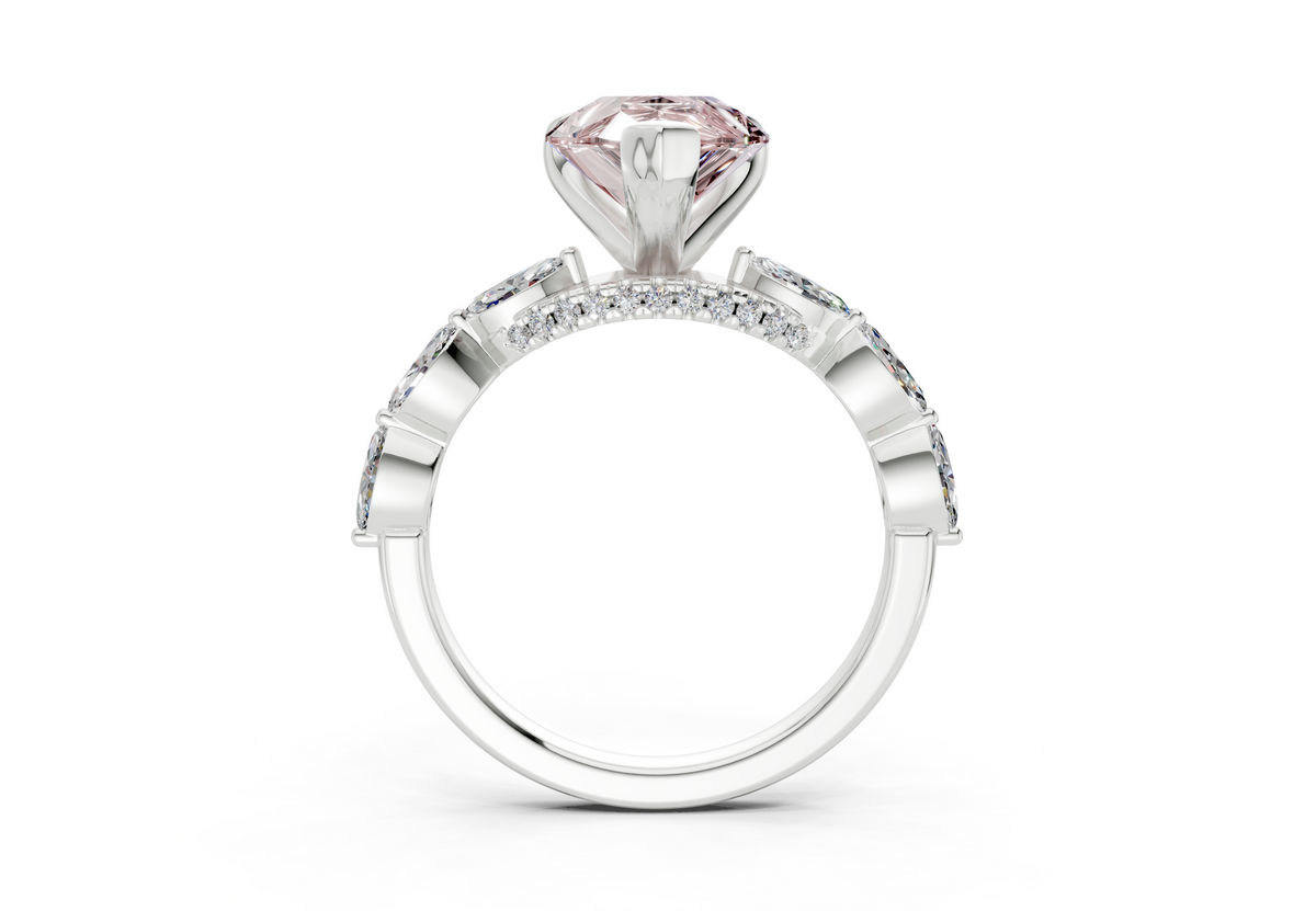 Liana Pink Diamond Accent Pear Cut 2mm Engagement Ring