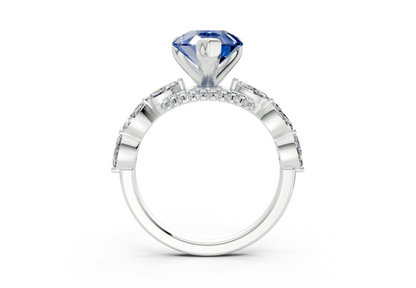 Liana Sapphire Gemstone Accent Pear Cut 2mm Engagement Ring