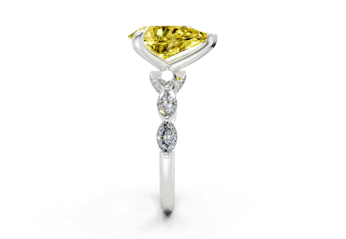 Liana Yellow Diamond Accent Pear Cut 2mm Engagement Ring