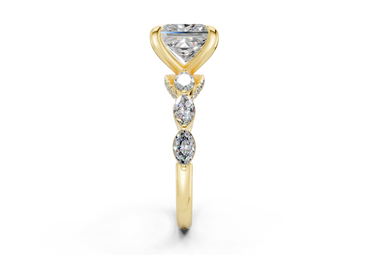 Liana Diamond Accent Princess Cut 2mm Engagement Ring