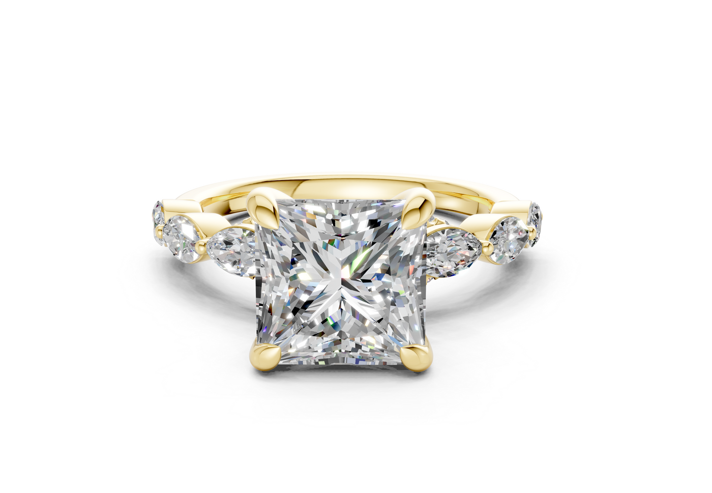 Liana Diamond Accent Princess Cut 2mm Engagement Ring