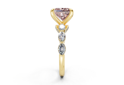Liana Pink Diamond Accent Princess Cut 2mm Engagement Ring