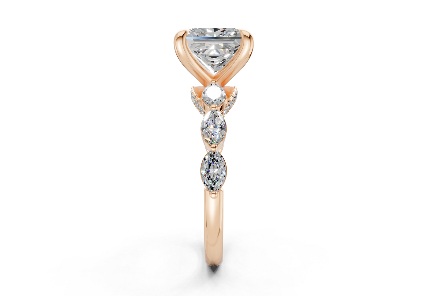 Liana Diamond Accent Princess Cut 2mm Engagement Ring