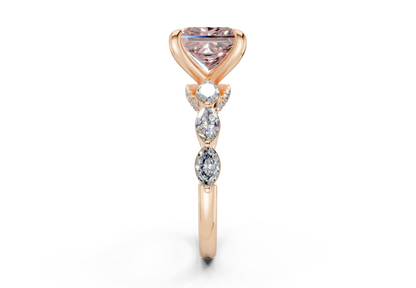 Liana Pink Diamond Accent Princess Cut 2mm Engagement Ring
