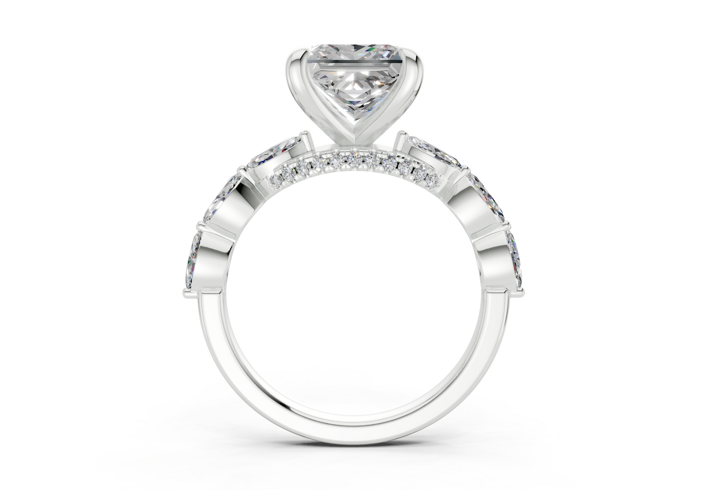 Liana Diamond Accent Princess Cut 2mm Engagement Ring