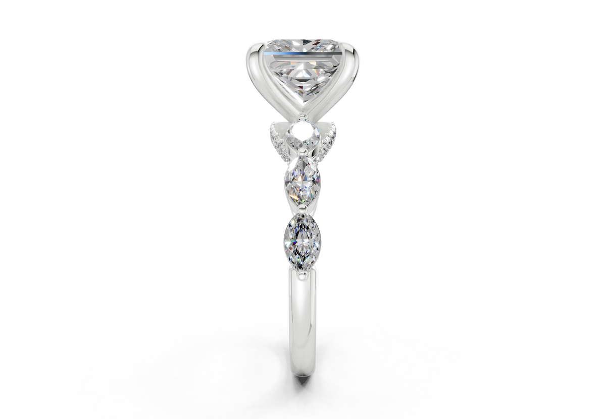 Liana Diamond Accent Princess Cut 2mm Engagement Ring