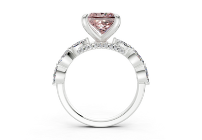 Liana Pink Diamond Accent Princess Cut 2mm Engagement Ring
