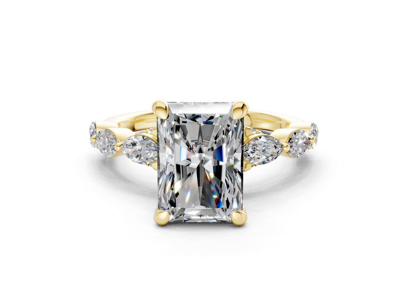 Liana Diamond Accent Radiant Cut 2mm Engagement Ring