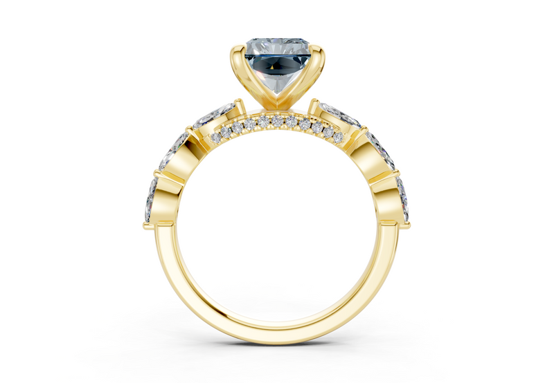 Liana Blue Diamond Accent Radiant Cut 2mm Engagement Ring