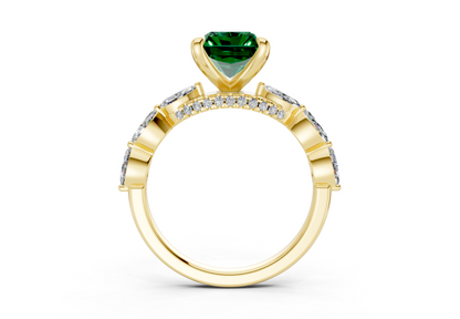 Liana Emerald Gemstone Accent Radiant Cut 2mm Engagement Ring