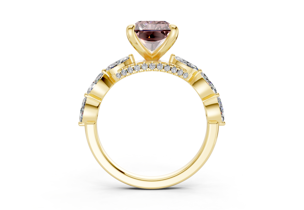 Liana Pink Diamond Accent Radiant Cut 2mm Engagement Ring