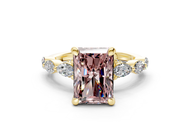 Liana Pink Diamond Accent Radiant Cut 2mm Engagement Ring