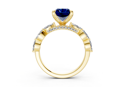 Liana Sapphire Gemstone Accent Radiant Cut 2mm Engagement Ring