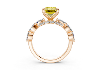 Liana Yellow Diamond Accent Radiant Cut 2mm Engagement Ring