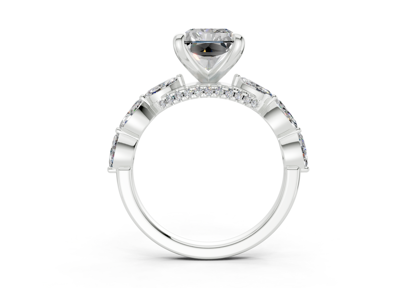 Liana Diamond Accent Radiant Cut 2mm Engagement Ring