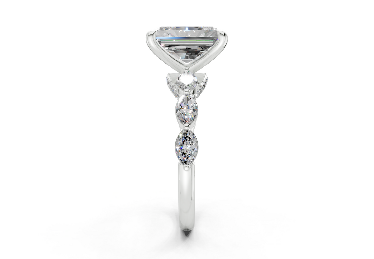 Liana Diamond Accent Radiant Cut 2mm Engagement Ring