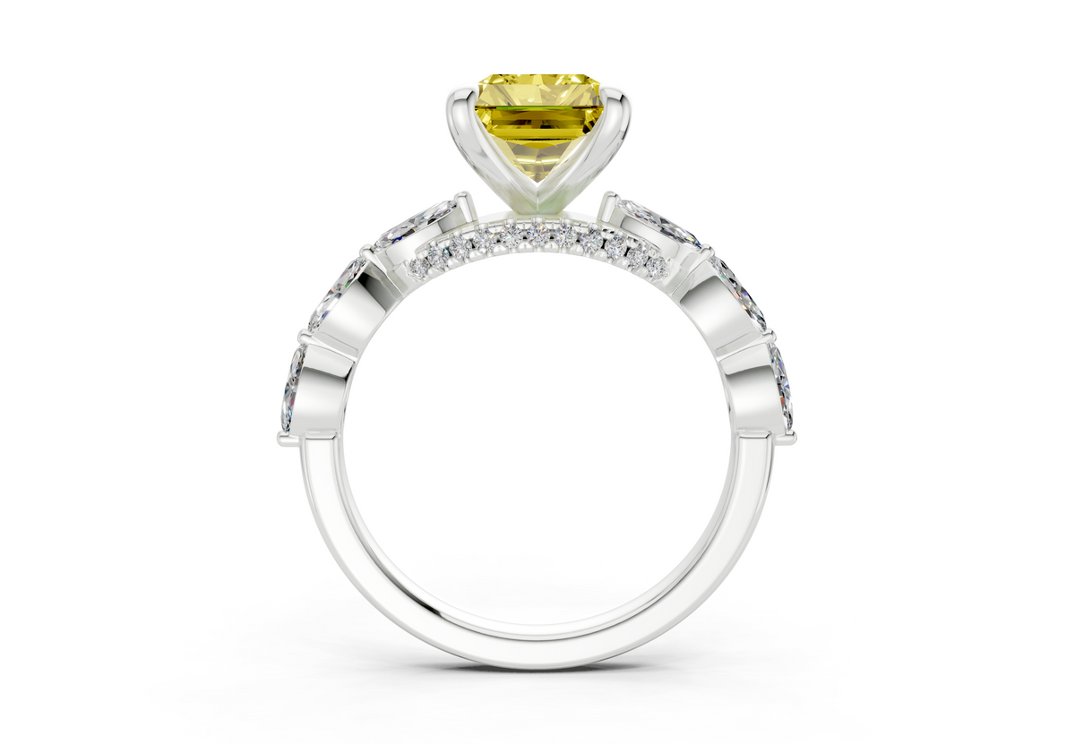 Liana Yellow Diamond Accent Radiant Cut 2mm Engagement Ring