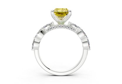 Liana Yellow Diamond Accent Radiant Cut 2mm Engagement Ring