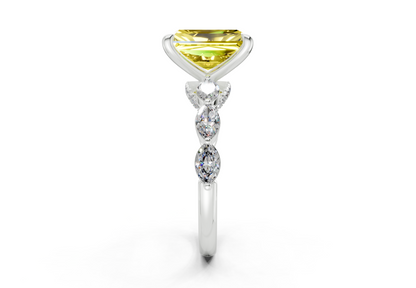 Liana Yellow Diamond Accent Radiant Cut 2mm Engagement Ring