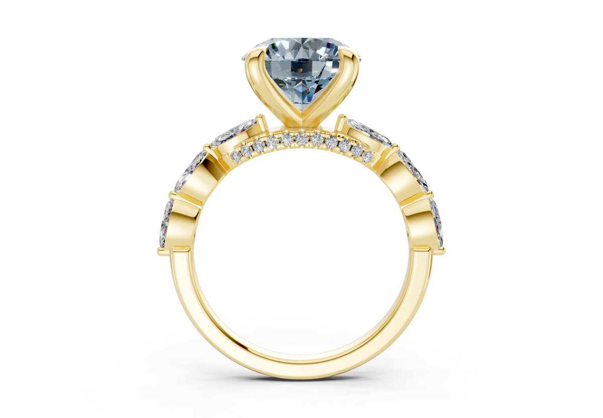Liana Blue Diamond Accent Round Cut 2mm Engagement Ring