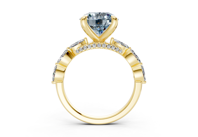 Liana Blue Diamond Accent Round Cut 2mm Engagement Ring