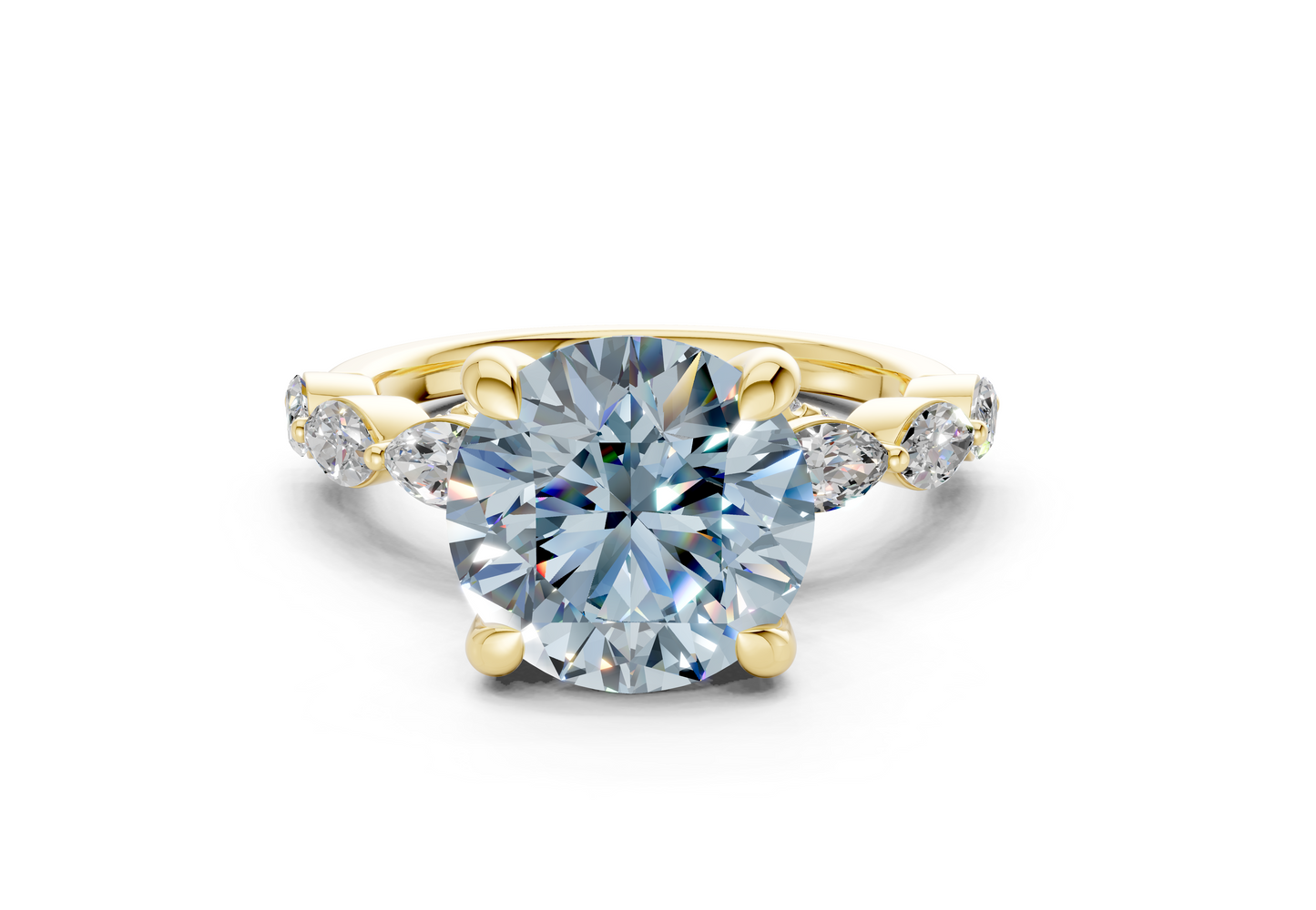 Liana Blue Diamond Accent Round Cut 2mm Engagement Ring