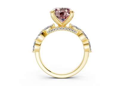 Liana Pink Diamond Accent Round Cut 2mm Engagement Ring