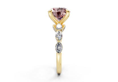 Liana Pink Diamond Accent Round Cut 2mm Engagement Ring