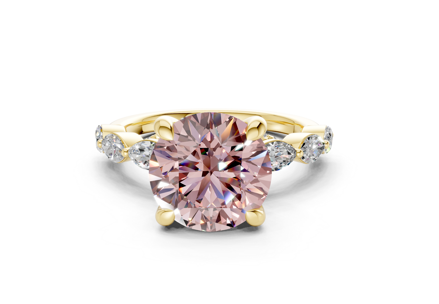 Liana Pink Diamond Accent Round Cut 2mm Engagement Ring