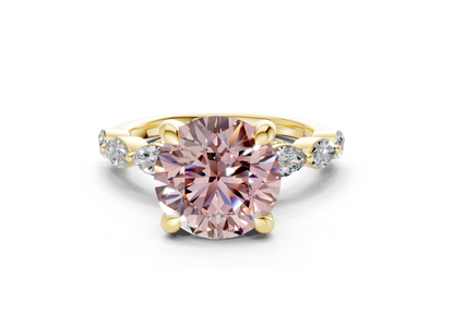 Liana Pink Diamond Accent Round Cut 2mm Engagement Ring