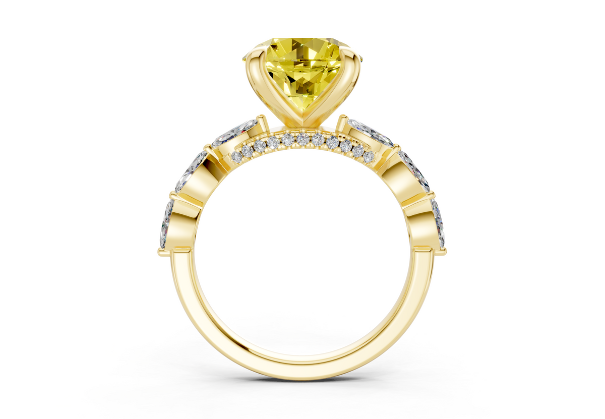 Liana Yellow Diamond Accent Round Cut 2mm Engagement Ring