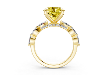 Liana Yellow Diamond Accent Round Cut 2mm Engagement Ring
