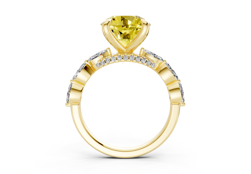 Liana Yellow Diamond Accent Round Cut 2mm Engagement Ring