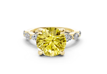 Liana Yellow Diamond Accent Round Cut 2mm Engagement Ring
