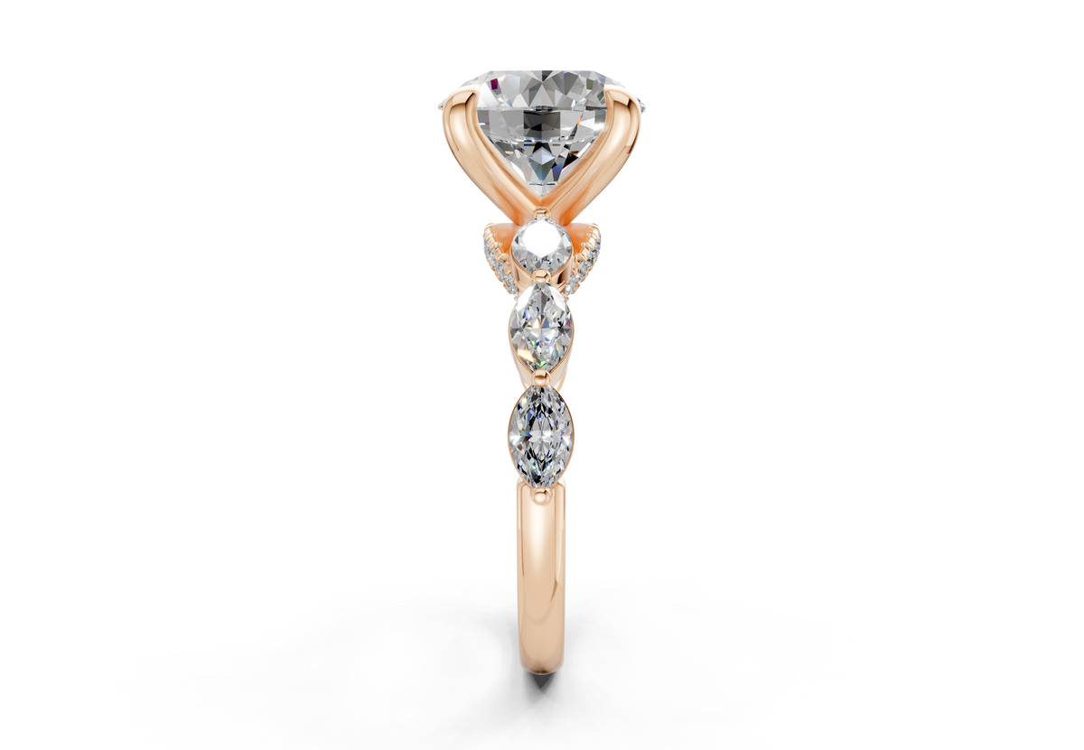 Liana Diamond Accent Round Cut 2mm Engagement Ring
