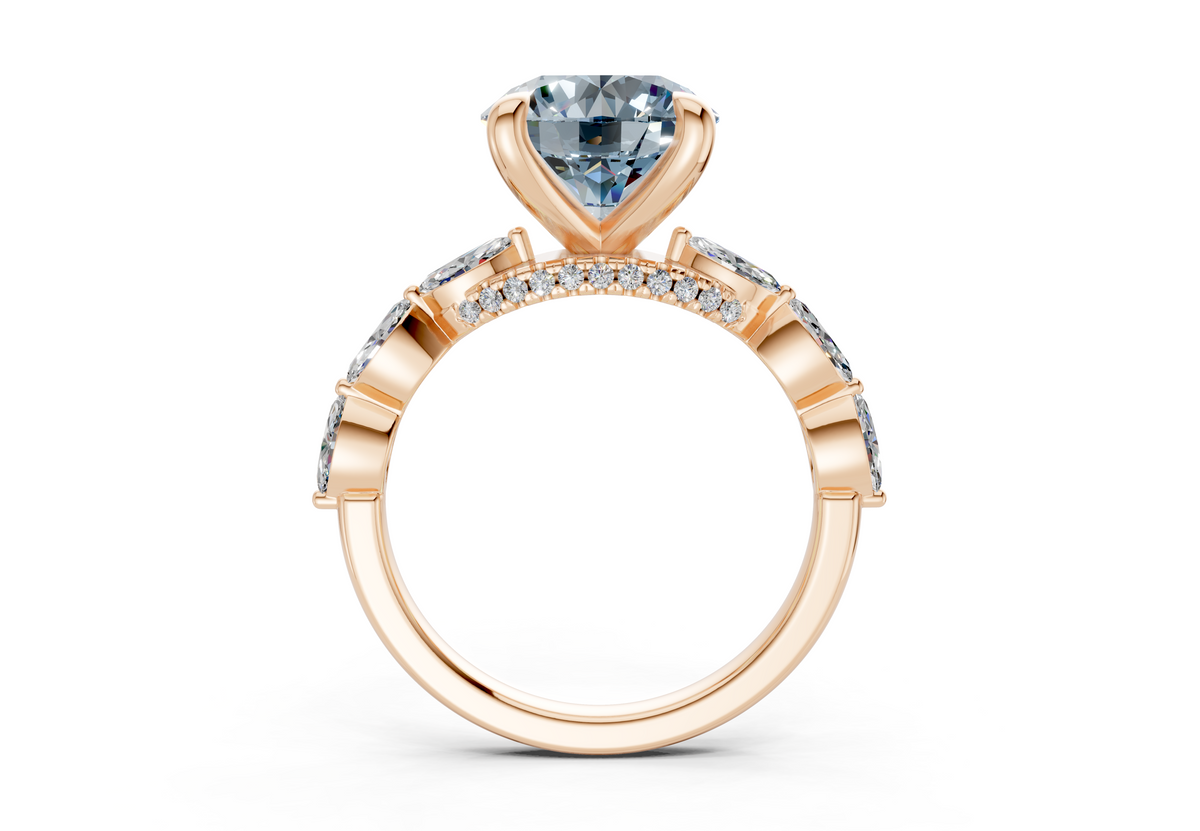 Liana Blue Diamond Accent Round Cut 2mm Engagement Ring