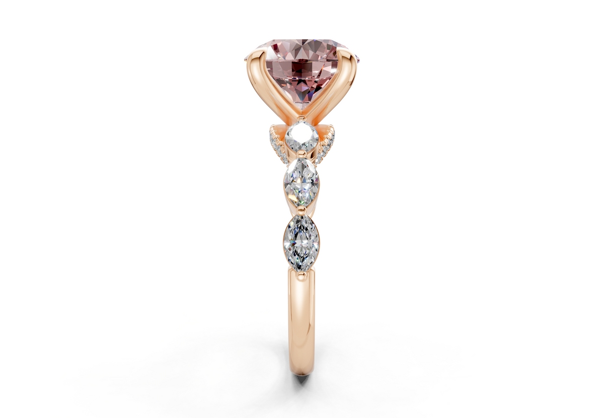 Liana Pink Diamond Accent Round Cut 2mm Engagement Ring