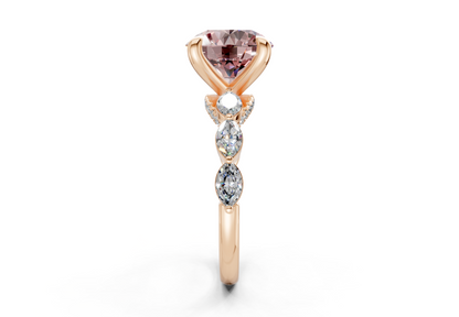 Liana Pink Diamond Accent Round Cut 2mm Engagement Ring