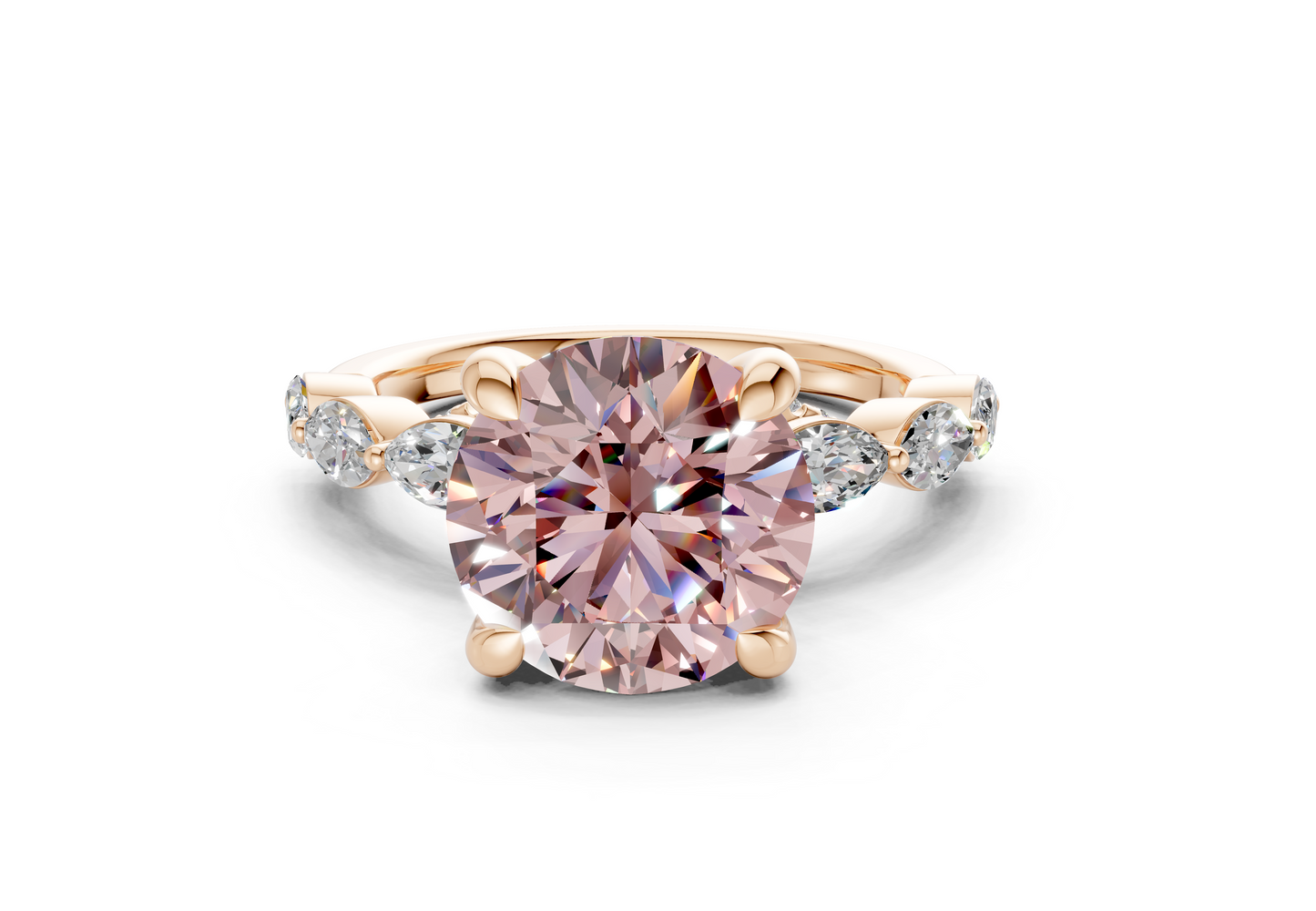 Liana Pink Diamond Accent Round Cut 2mm Engagement Ring