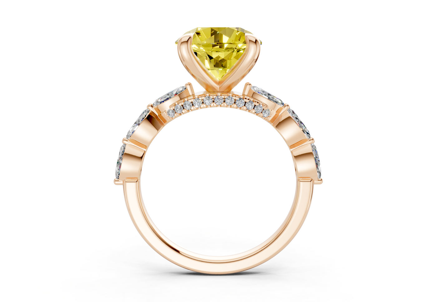Liana Yellow Diamond Accent Round Cut 2mm Engagement Ring