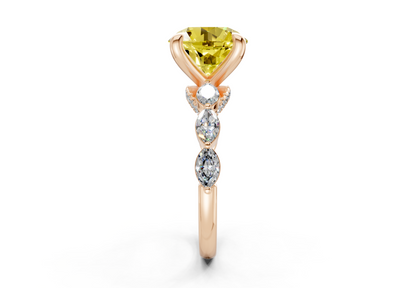 Liana Yellow Diamond Accent Round Cut 2mm Engagement Ring