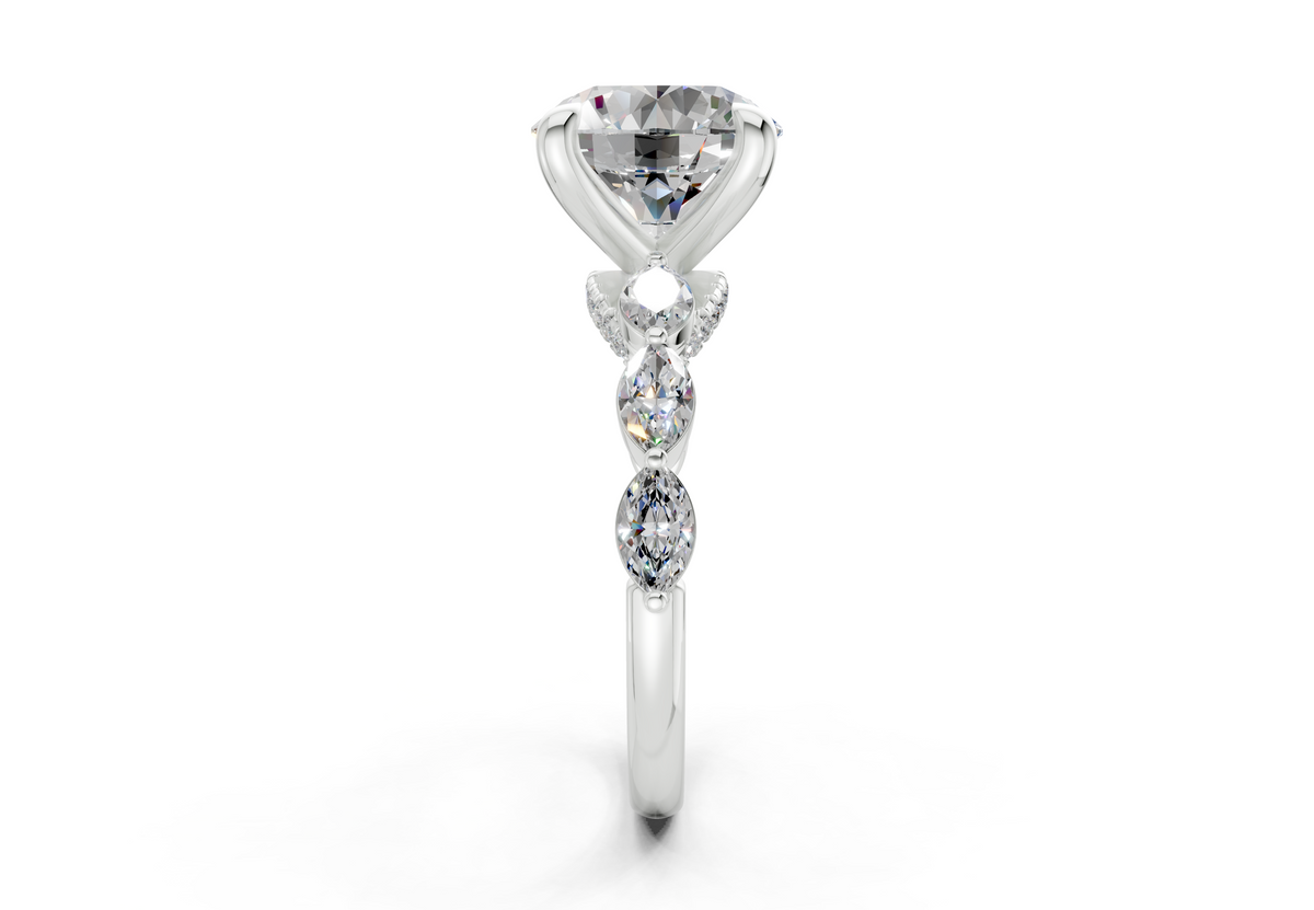 Liana Diamond Accent Round Cut 2mm Engagement Ring