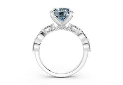 Liana Blue Diamond Accent Round Cut 2mm Engagement Ring